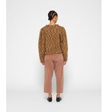 10Days Brown puffed sweater knit leopard