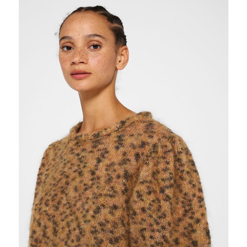 10Days Brown puffed sweater knit leopard