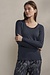 Essenza Homewear Dark Blue Luyza Uni Top Long Sleeve