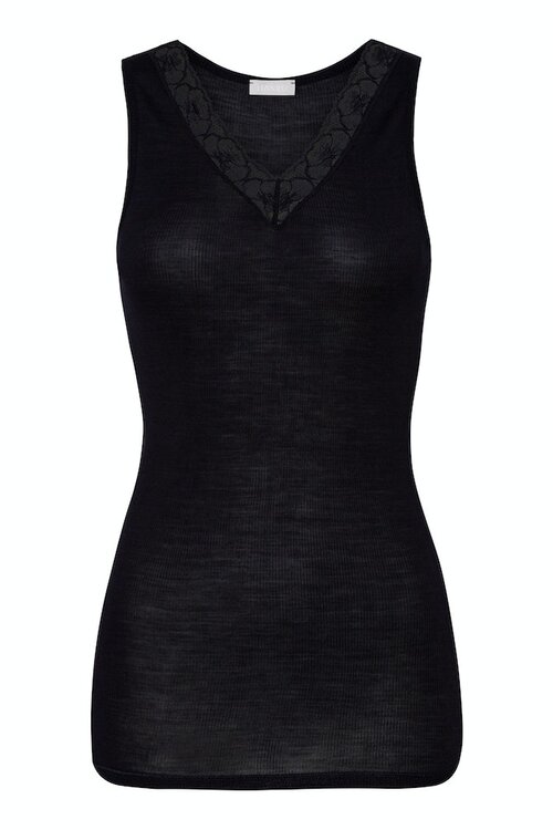 Hanro Black Woolen Lace Tank Top