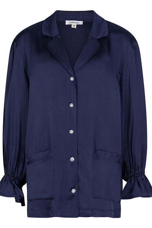 Love Stories Dark Blue Blanca Blouse