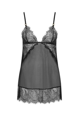 Bluebella Black Peony Short Chemise en Thong