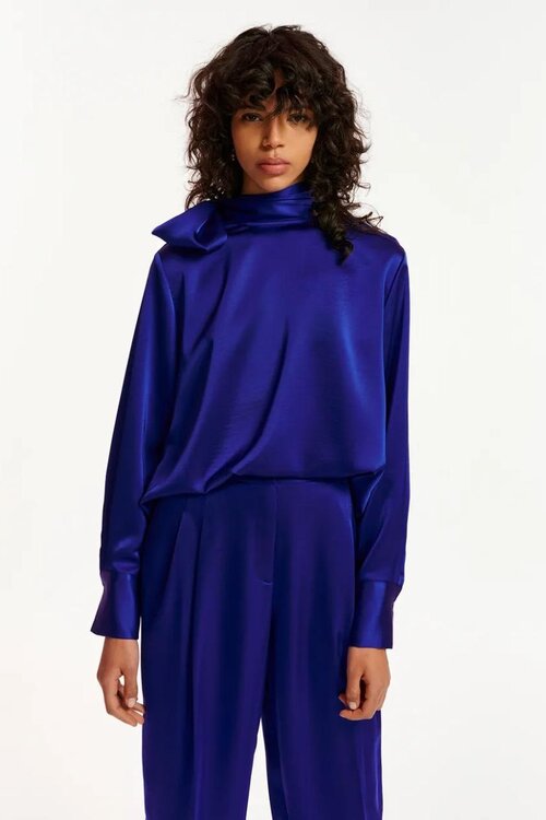 Essentiel Antwerp Blue Satijnen Blouse