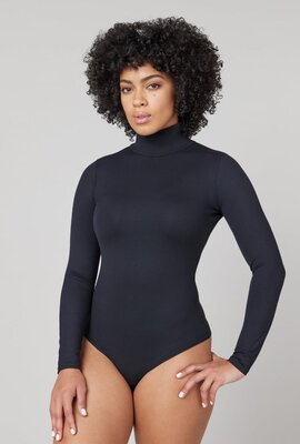 Spanx Black Bodysuit Turtleneck Thong