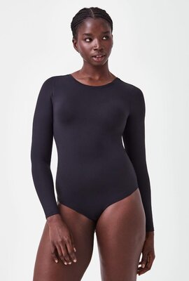 Spanx Black Bodysuit Scoop Neck