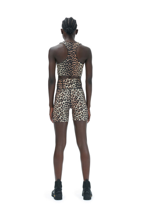 Ganni Leopard Leopard sporty top