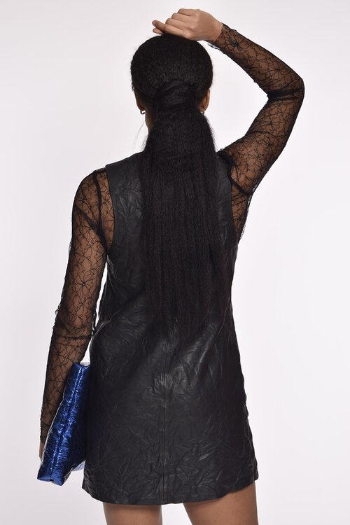 Zadig & Voltaire Zwarte Rasha leren jurk