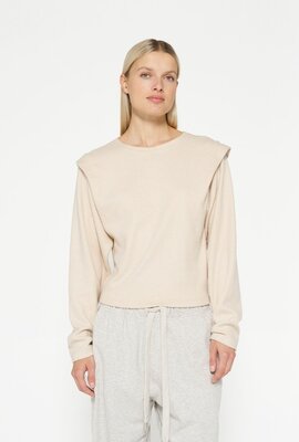 10Days Oat folded shoulder sweater