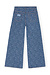 Ganni Mid Blue Stone Wide Leg Jacquard Jeans