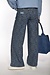 Ganni Mid Blue Stone Wide Leg Jacquard Jeans