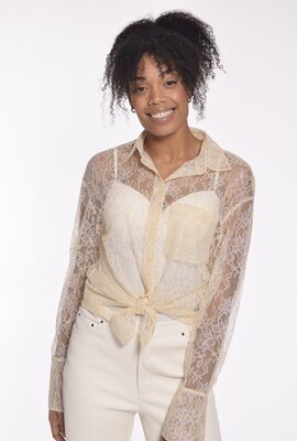 Zadig & Voltaire Off White Tyrone kanten blouse