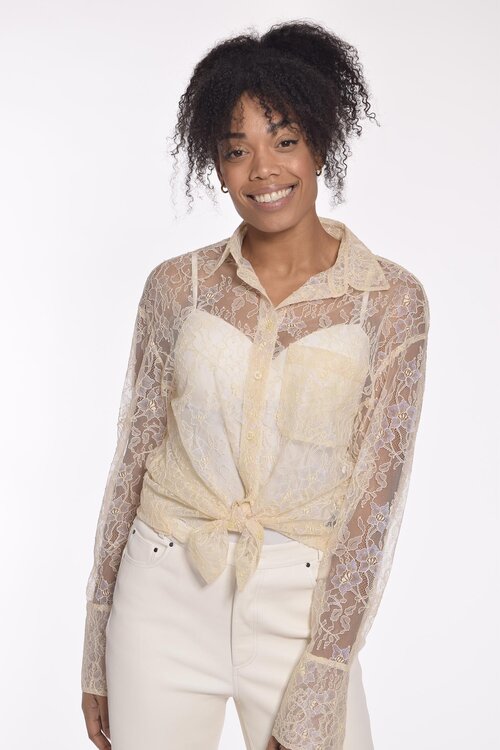 Zadig & Voltaire Off White Tyrone kanten blouse