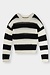 10Days Ecru/Black thin knit sweater block stripe