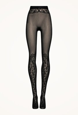Wolford Black Flower Lace Tights