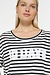 10Days Ecru/Black tee stripe sequins logo