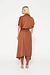 10Days saddle brown satin kimono dress