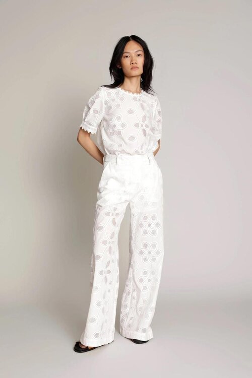 Munthe Wit Opengewerkte Broek