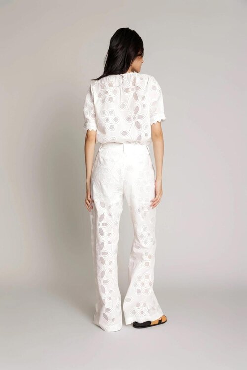 Munthe Wit Opengewerkte Broek