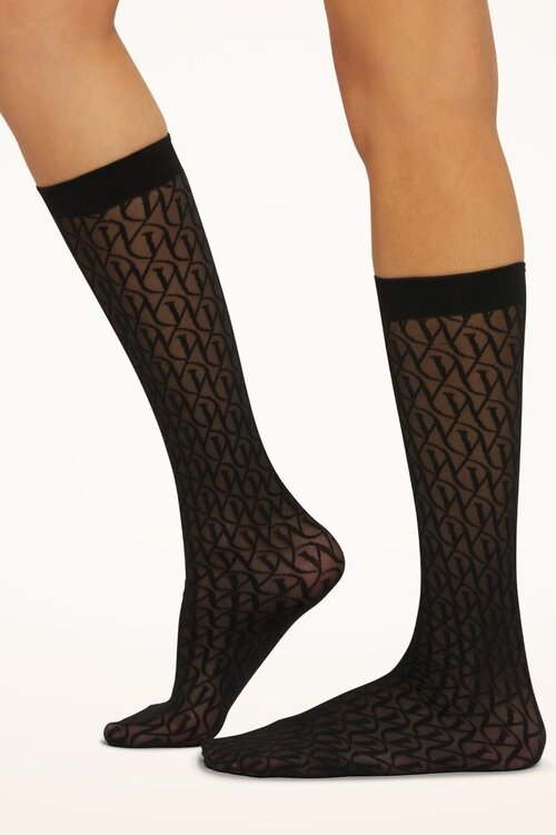 Wolford Black W Lace Knee-Highs