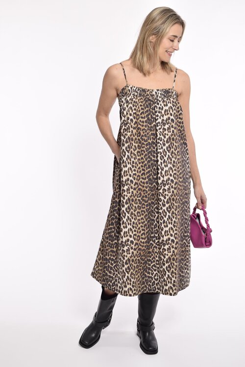 Ganni Leopard Midi Dress