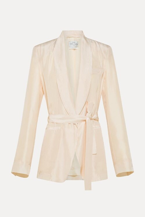 Forte_Forte Ivory Zijde Blazer met Ceintuur