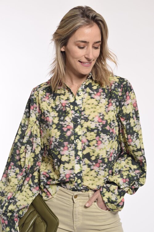 Hofmann Copenhagen Groen Blouse Pof Mouw