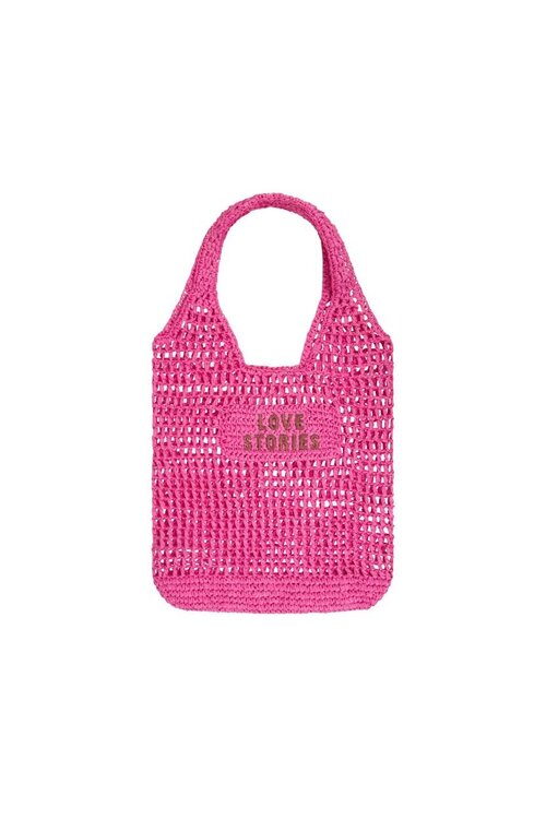 Love Stories Pink Straw Strand Tas