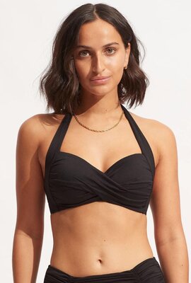 Seafolly Black Twist Bikini Top