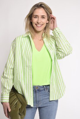 Essentiel Antwerp Groene Striped Blouse