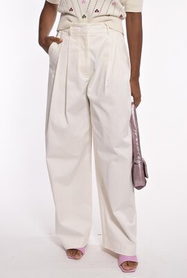 Essentiel Antwerp Off White Wide Leg Pantalon