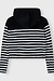 10Days Black/ecru terry hoodie stripes