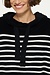 10Days Black/ecru terry hoodie stripes