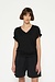 10Days Black v-neck tee linen cotton