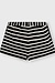 10Days Black/ecru terry shorts stripes