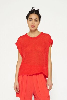 10Days Poppy red tee thin knit