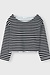 10Days Black/ecru boat neck sweater stripes