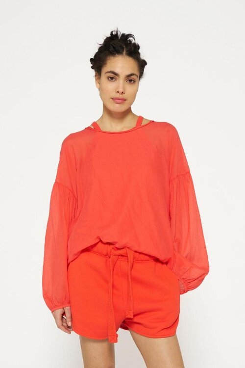 10Days Poppy red balloon sleeve blouse