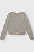 10Days Black/ecru cropped icon sweater stripes