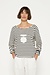 10Days Black/ecru cropped icon sweater stripes