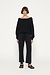 10Days Black cropped boat neck sweater