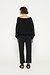 10Days Black cropped boat neck sweater