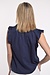 Xirena Navy Blouse ruffle mouwtje