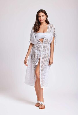 Iconique White Temptation Net Kaftan