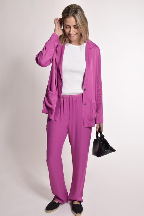 Xirena Magenta Satijnen Blazer