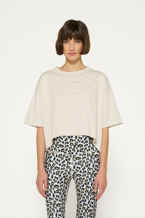 10Days Soft White Melee squared cropped tee