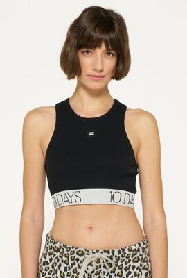 10Days Black tank top rib bra