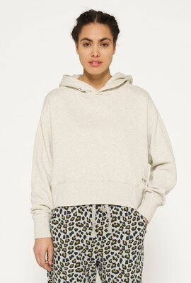 10Days Soft White Melee cropped hoodie