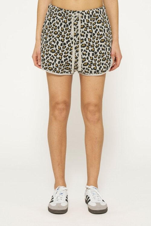 10Days Light Grey Melee bar shorts leopard