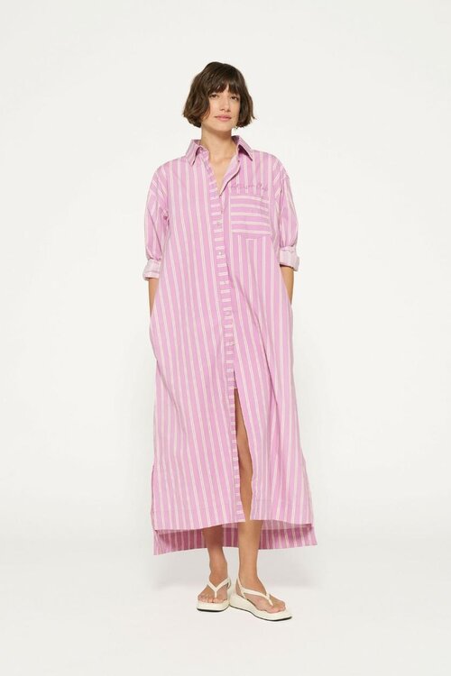 10Days Violet maxi shirt dress stripes