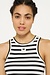 10Days Ecru/Black tank top rib stripes